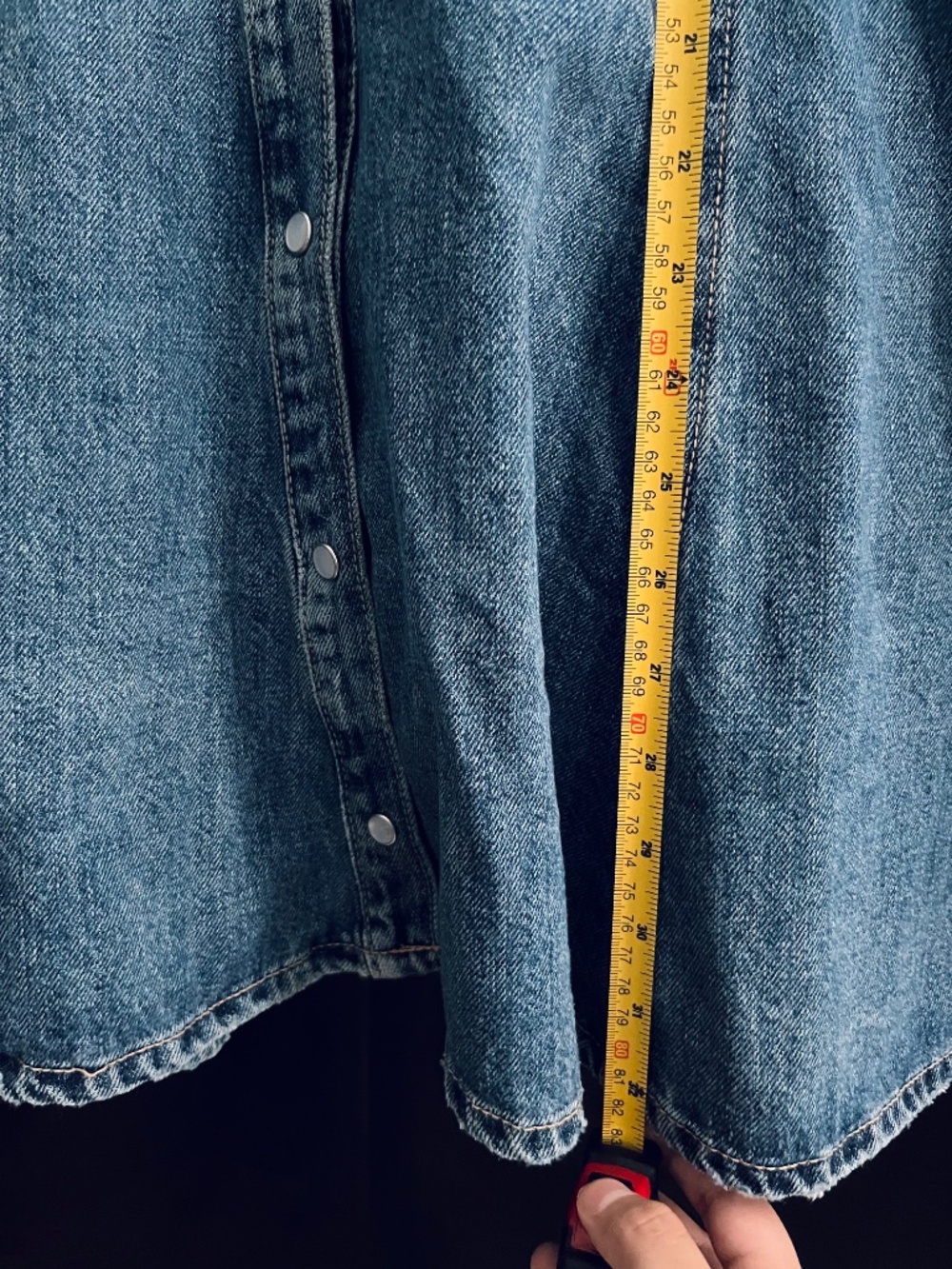 Distressed Denim Mini Dress - Picture 10 of 12